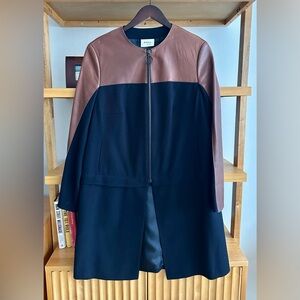 Akris Punto Black and Brown Wool Striped Jacket - size L / US12